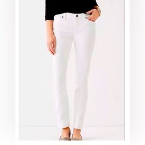 J.Jill Authentic Fit Slim Ankle Jeans WHITE Sz 10 NWT+Bonus GIFT🎁 Stretch/Skinny